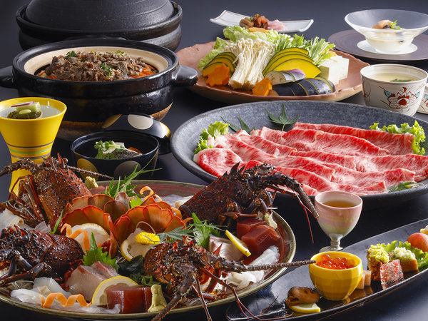 当館人気】淡路牛しゃぶしゃぶと伊勢海老付会席【食事処】 淡路