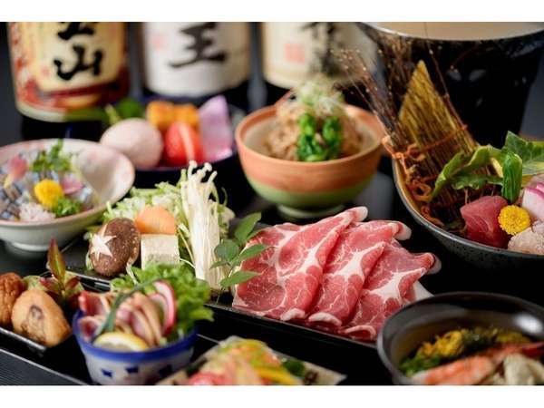 ◇西郷（せご）どん膳＆朝食２食付プラン◇ 天然温泉かけ流し 絹肌の湯