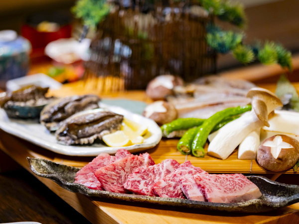囲炉裏◇炉端会席】＜ご夕食時間：17:30～19:15＞山海の幸の炭火焼き