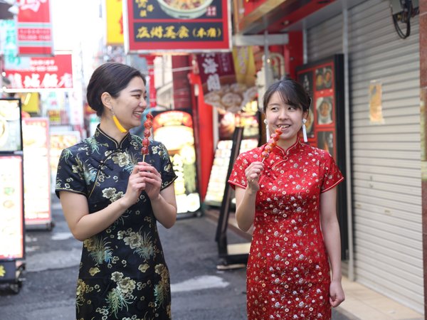 チャイナドレス De China Town おしゃれなチャイナドレスを着て横浜さんぽ 女子旅 卒業旅行 ローズ ホテル 横浜 宿泊予約は じゃらん