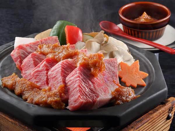 Wメイン◇選べる陶板焼き】「山形牛味噌焼きステーキ」＋「山形牛or
