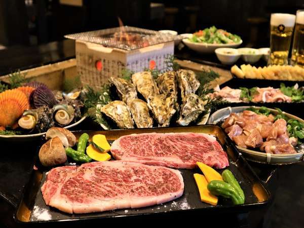 飲み放題 1泊2食 豊後牛 地鶏 海鮮のボリューム満点炭火焼きコース 全湯処貸切無料 湯宿小国のオーベルジュわいた館 宿泊予約は じゃらん