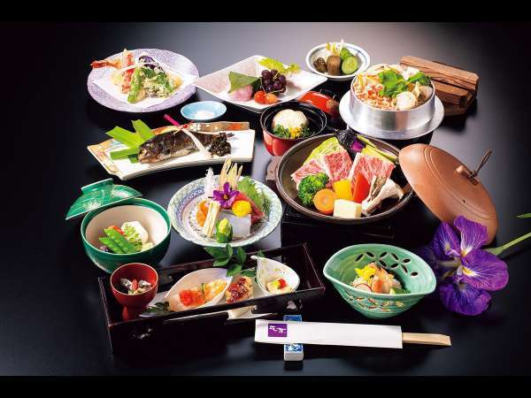 懐石 染付 輪花 牛上笛吹童子紋 皿 九枚(K-XA834)