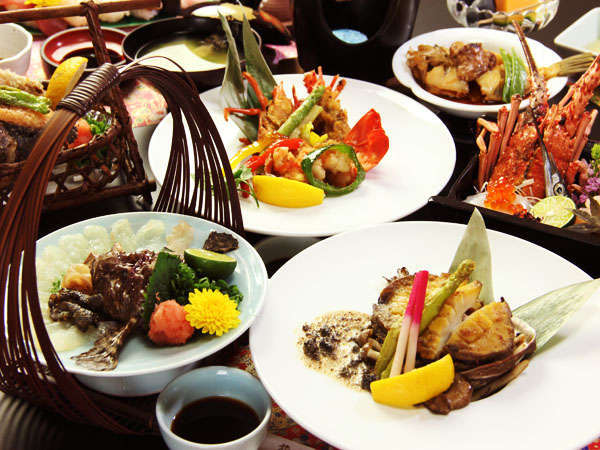 松-】高級魚オコゼメイン+≪アワビor淡路牛or伊勢エビ≫から2品 